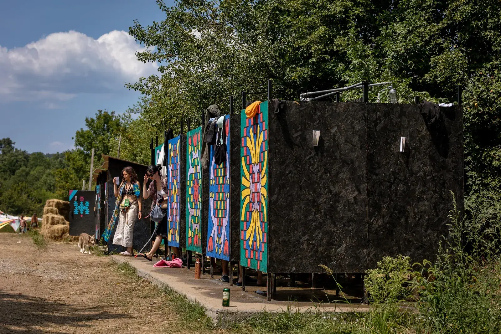 Painted shower cabins