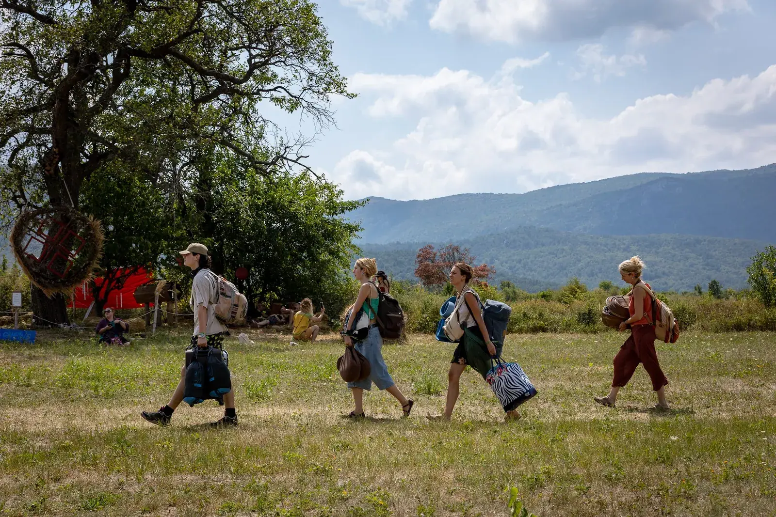 People walking towards Rtanj