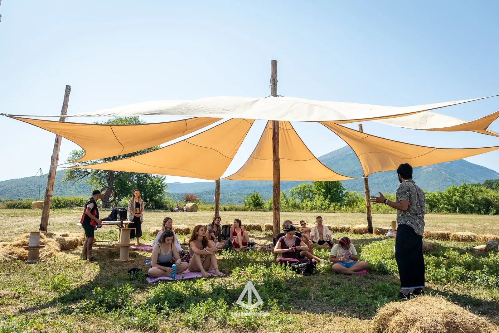 Workshops under shade sails
